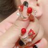 New Red Earrings for Women Tulip Earrings Japanese and Korean Light Luxury Flower Back-hanging Earrings