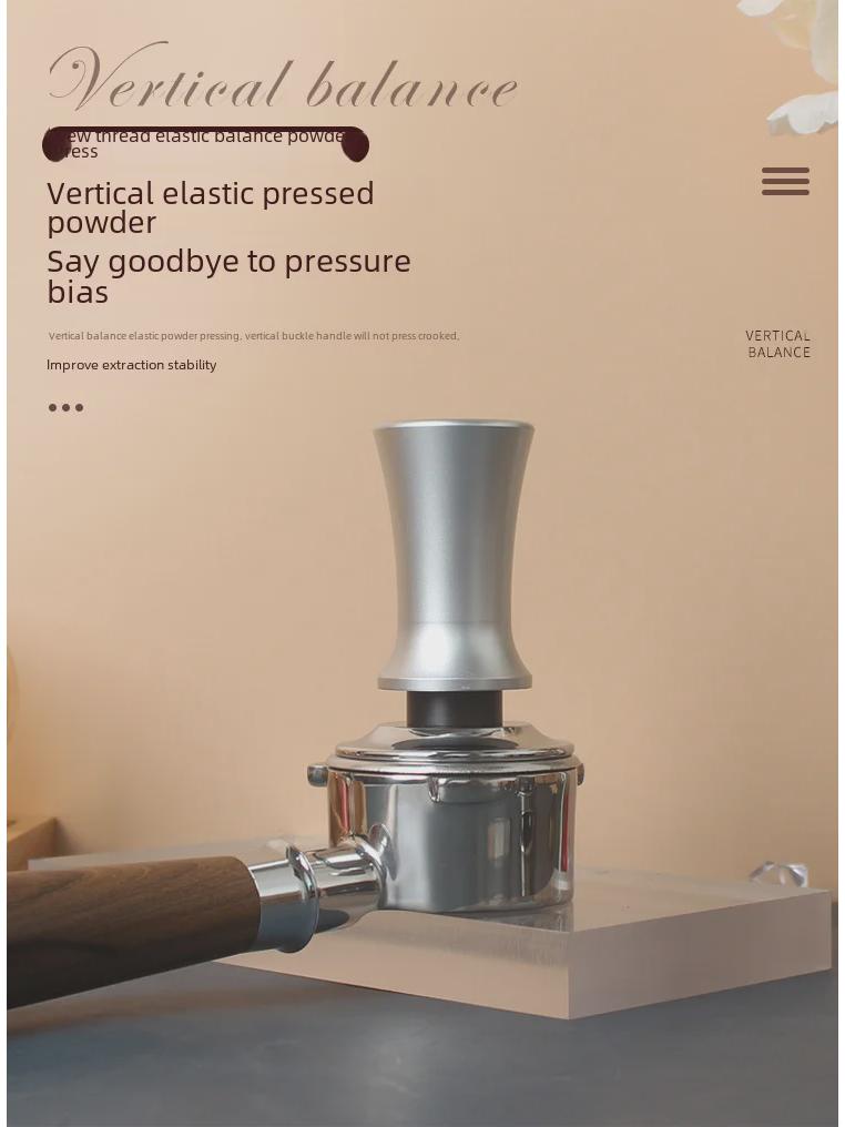 Balanserat elastiskt handtag Kaffe-tamper i rostfritt stål (51/53/58mm)