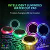 2Pcs LED Luminous Car Water Cup Coaster Holder 7 Colorful USB Charging For Porsche Boxster Cayman Cayenne 911 718 Macan Panamera KP1