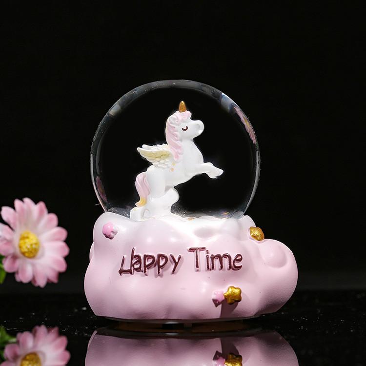 Go Pink Merry Round Crystal Ball Glow Cartoon Night Light Button Cell Electric