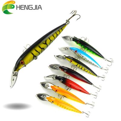 4pcs 14cm 16.2g Hengjia Metal Lip Minnow Lures with Carbon Steel Treble Hooks Fishing Tackle