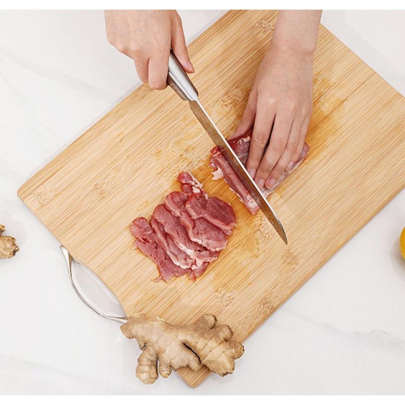 Bamboo Cutting Boards for Kitchen Natural Bamboo Chopping Board with Handles for Chopping Meat Vegetables Fruits Knife Friendly