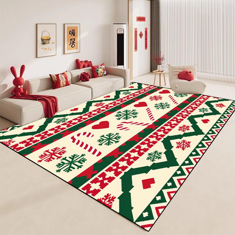 Light Luxury Christmas Carpet Large Living Room Decoration Rug Comfortable Children's Bedroom Mat Non-slip Corridor Lounge Rugs