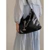 Vintage Schwarze Kette Damen Tragetaschen Mode Einfache Pendler Schulter Umhängetaschen Lässige Handtaschen mit großer Kapazität für Frauen