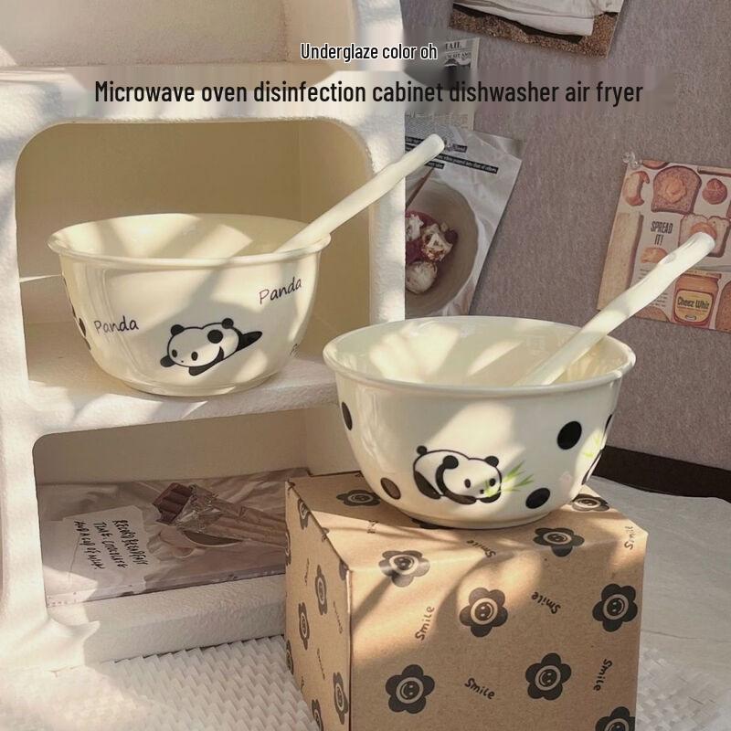 ZISIZ Cute Underglaze Kung Fu Panda Ceramic Bowl