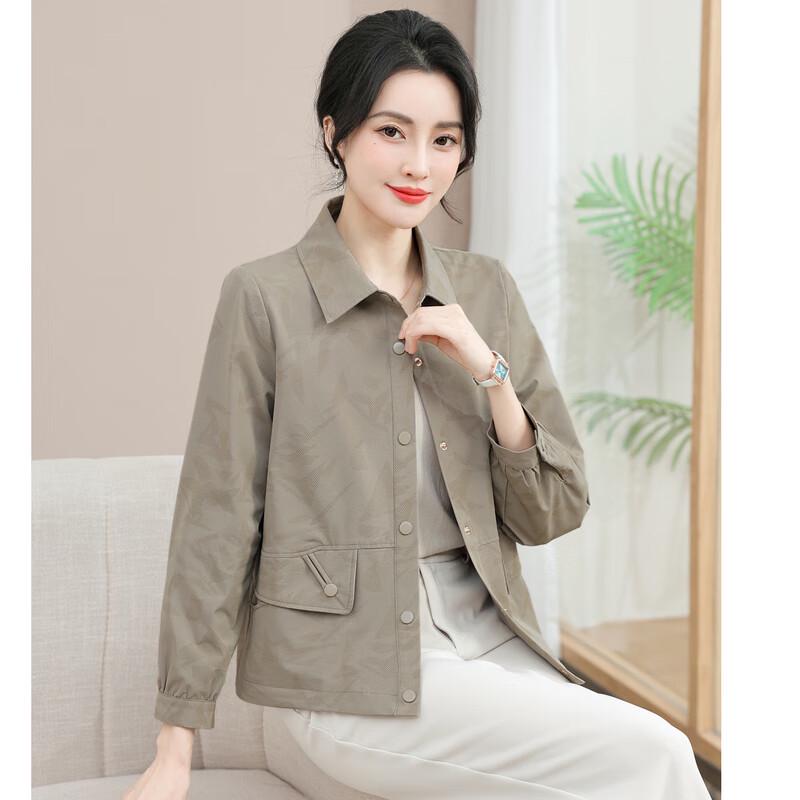 Mid-Aged Women's Lightweight Casual Shirt Jacket