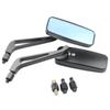 Motorcycle Modified Reflector, Rectangular Aluminum Rearview Mirror, Blue Imitation Dazzling, Harley Reversing Mirror