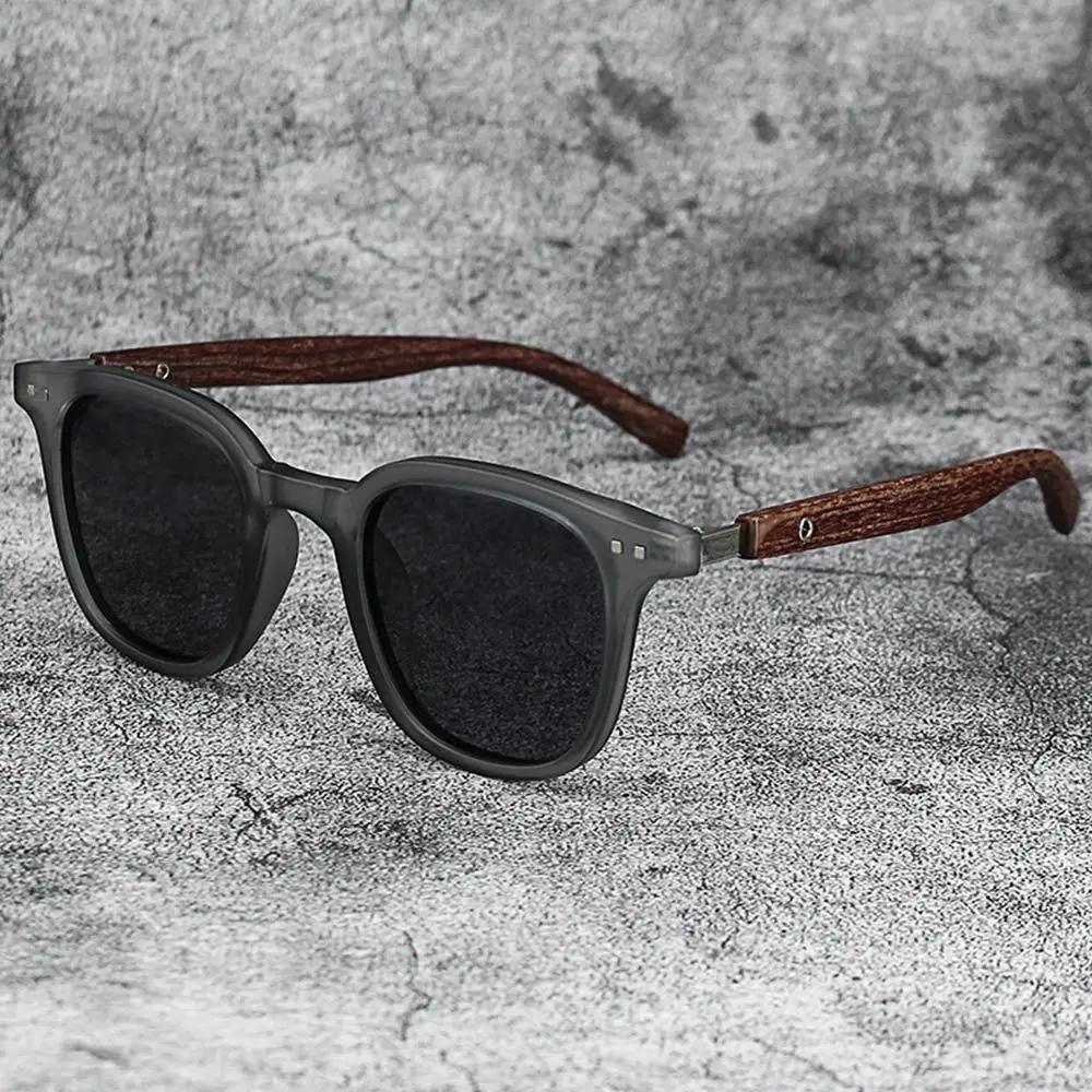 Trendy Wood Grain Sunglasses UV385 Protection Retro Eyewear for Men Women Outdoor Cycling Street Photography Glasses