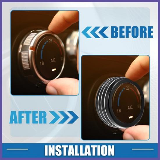 Car AC Radio Switch Knob Cover Decals for Dodge Durango 17-20 (Set of 3)