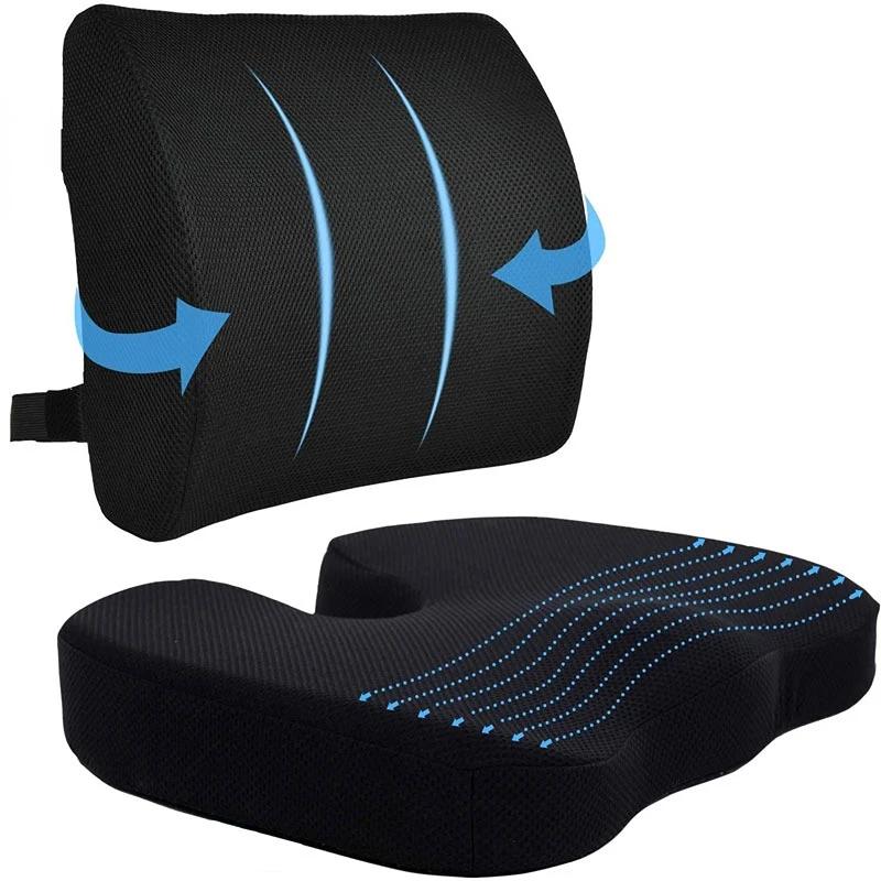 Orthopedics Hemorrhoids Seat Cushion Memory Foam Car Rebound Cushion Office Chair Lumbar Support Pain Relief Breathable Pillow