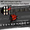 48" Triple Row 450 LED 3 Colors Tailgate Light Bar Flowing Turn Signal Brake/DRL