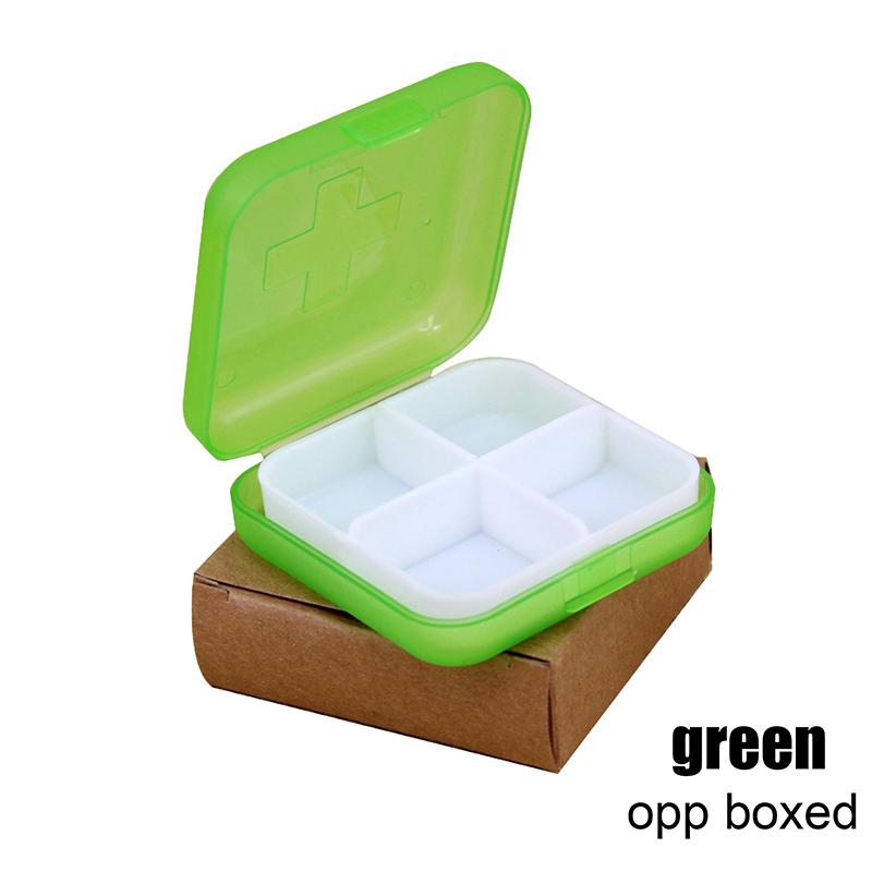 Mini Organizer Case 4 Grids Pill Box Tablet Pill Case Travel Drug Dispenser Storage Container Medicine Boxes Dispensing Medical