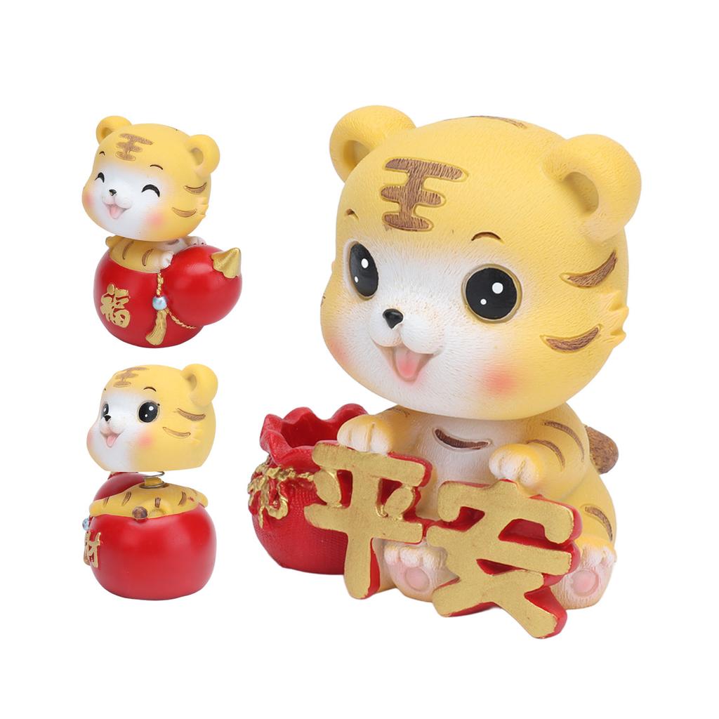 Tiger Ornament Premium Resin Cute Exquisite Bright Colors  Wide Application Tiger Toy