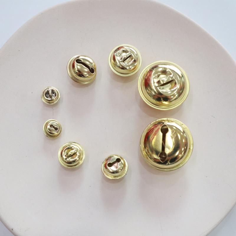 

Electroplated Round Open Bell Keychain Accessory for Christmas Decor and Pet Use 2.0 cm