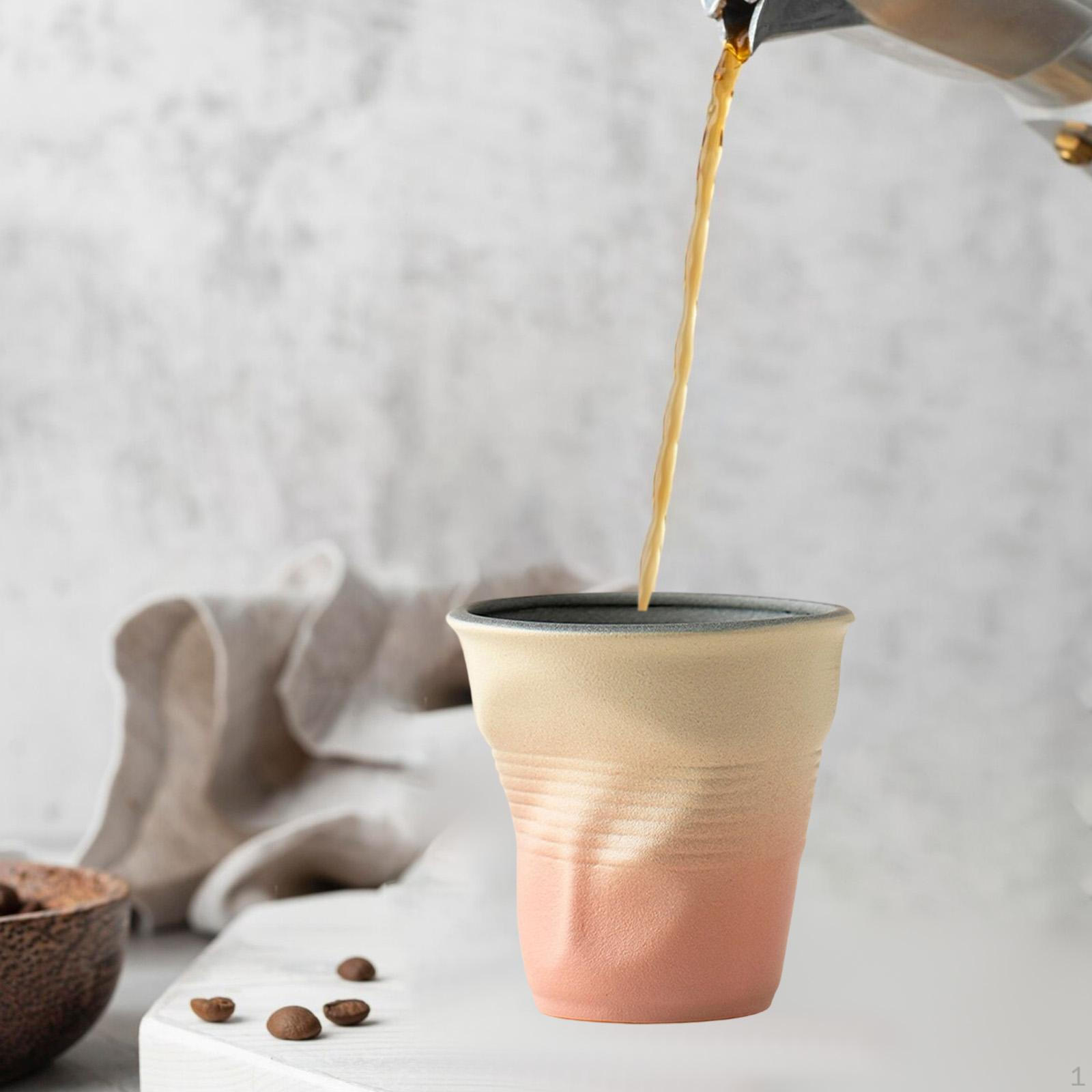 

Ceramic Coffee Mug 3.04oz Drinking Cup Milk for Birthday Party Cafe Yellow Pink