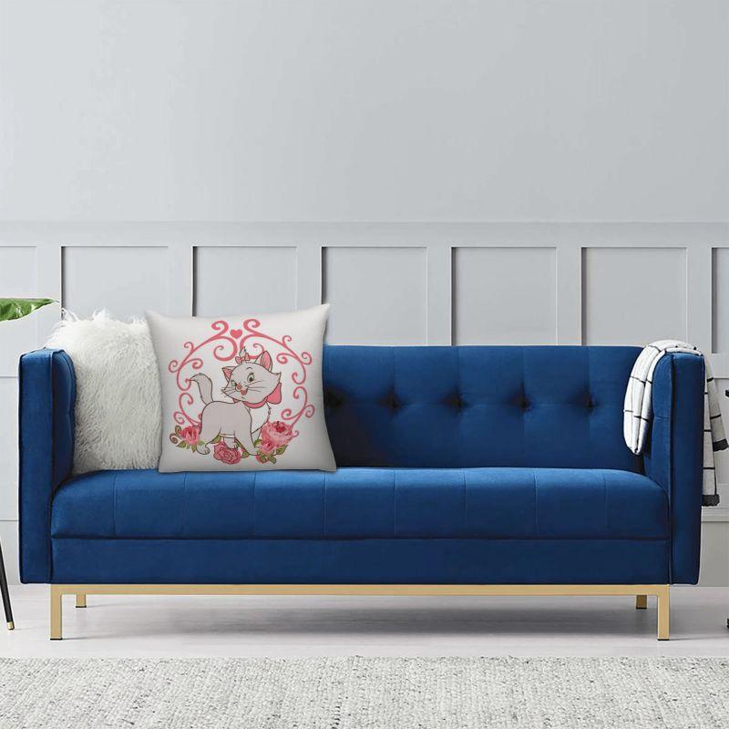 Custom Modern Marie Cat Rose Sofa Cushion Cover Soft Throw Pillow Case