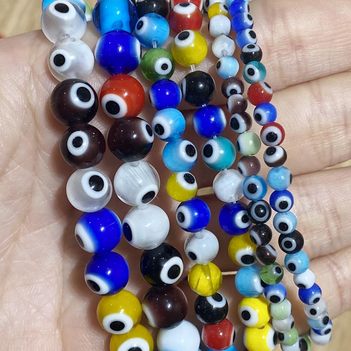 

4/6/8 мм красочные круглые бусины от сглаза свободные глазурованные стеклянные бусины лэмпворк для изготовления ювелирных изделий 4mm 98pcs голубой люпин