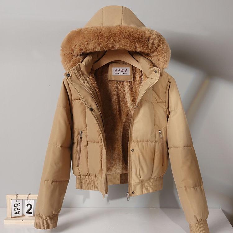 New Style Small Winter Velvet Thickened Fashionable Cotton-padded Jacket Short Cotton-padded Jacket for Girls Korean Style Jacket