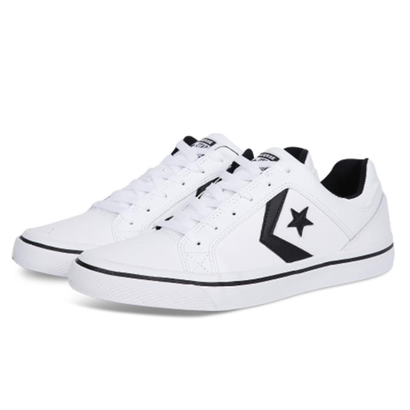 Converse All Star El Distrito Star Arrow Logo Non-slip and Lightweight Low-top Board Shoes for Men and Women In White