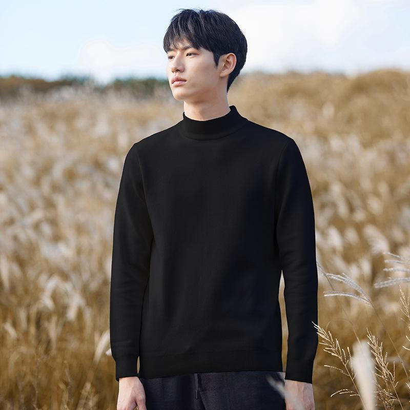 Saubere und elegante Sweatwear Herren Anti-Pilling Hochwertiger gestrickter Rollkragenpullover Slim Fit Langarm-Pullover Einfarbig Trend Herrenbekleidung