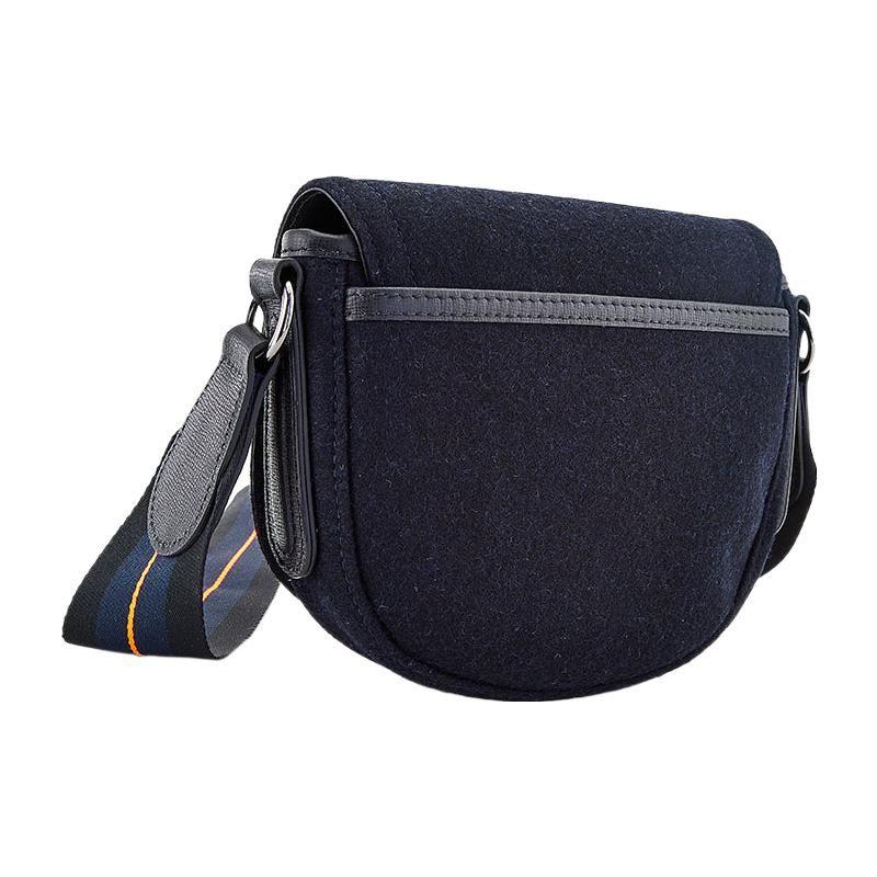 Longchamp Casual Minimalist Adjustable Shoulder Strap Wool Saddle Bag Crossbody Shoulder Bag Women Bags Black L1395HXM006