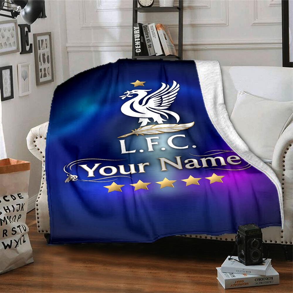 Liverpool Customize Your Name Blanket Cozy Personalized Blanket Durable Comfort Perfect for Sofa Nap Bed Home Decor Four Seasons Multipurpose