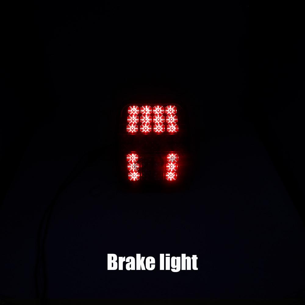 2pcs 12V 24V 39 LED Tail Light Combination Stop Turn Signal Light Trailer Tail License Plate Lamp Truck Rear Lamp Waterproof