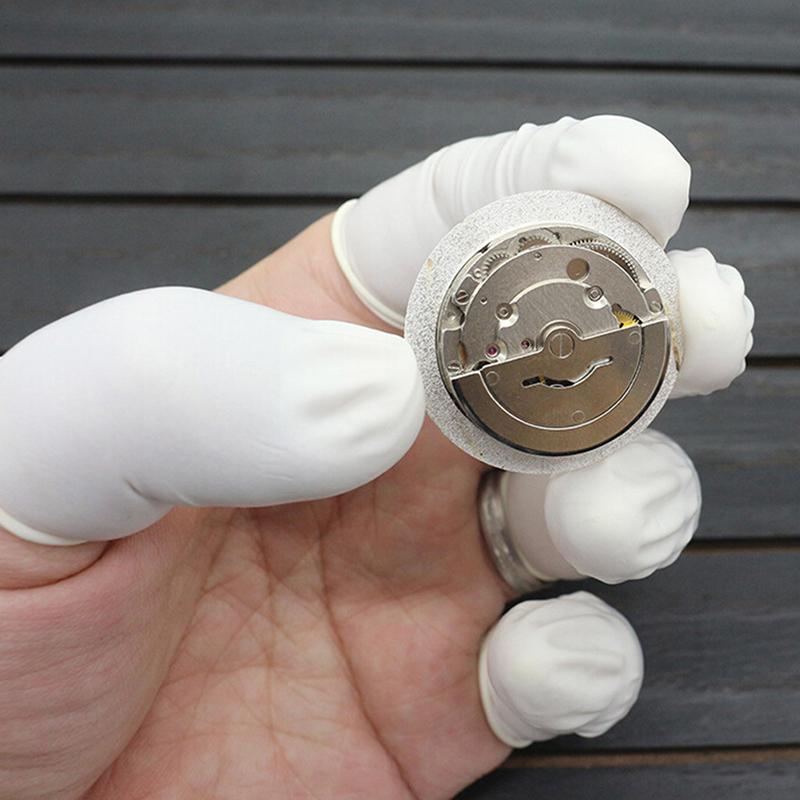 10 st/100 st/200 st Engångs Latex Gummi Fingerborgar Set Fingertoppsskydd Handskar