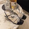 Rhinestone butterfly temperament sexy high heels 2025 women's new summer fashion one-word buckle stiletto sandals