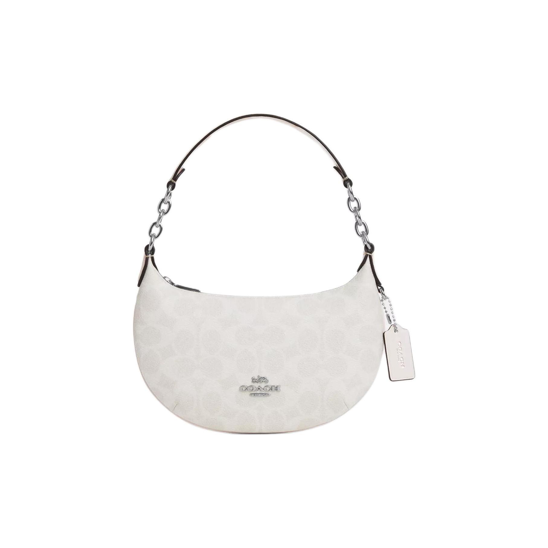

Coach Payton 21 Coated Canvas And Smooth Leather Tote Bag Small Women tote bags Silver White CBA79-SVXU5 Basic Set (Bag+Dust Bag)