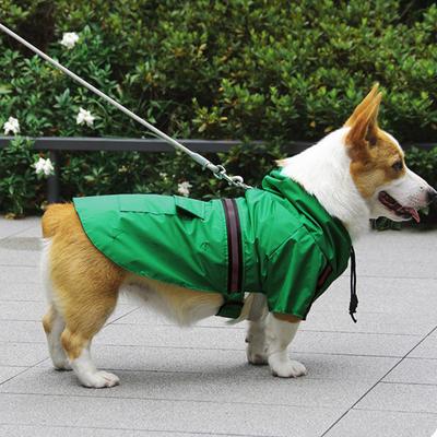 Pet Raincoat with Reflective Strip Waterproof Dog Rain Coat Jacket with Leash Hole Adjustable Hooded Dog Rain Coat for Small Medium Dogs