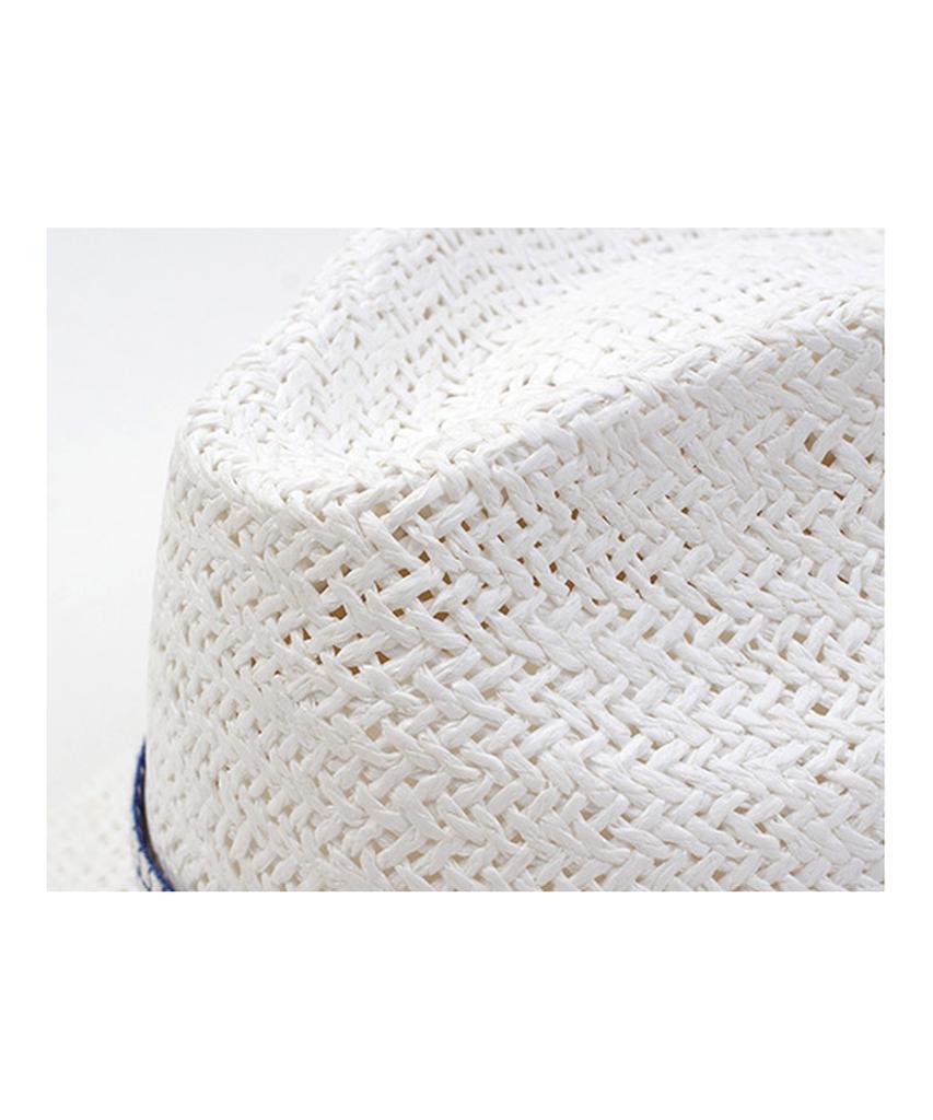 Yunibeosyeolkemiseuteuli Blue Mono Line Swing White Short Fedora Summer Fedora
