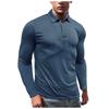 Men Casual Long Sleeve T Shirt Fashionable Comfortable And Soft Lapel Loose Fit Solid Tunic Pullover Workout Business Wear