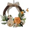 Couronne de Pivoines Artificielles Belle Élégante Réaliste Couronne de Fleurs Décorative pour Porte d'Entrée Cheminée