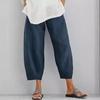 Neue minimalistische Damen-Freizeithose mit weitem Bein und einfarbiger Hose im Casual-Stil aus Baumwolle für Frühling und Sommer