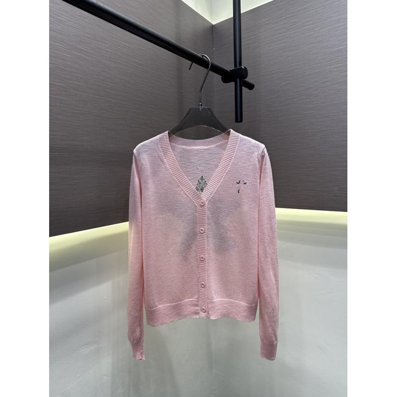 Cyan Women's Rhinestone-Embellished Sun Protection Cardigan - Lightweight, Versatile, Summer Knit