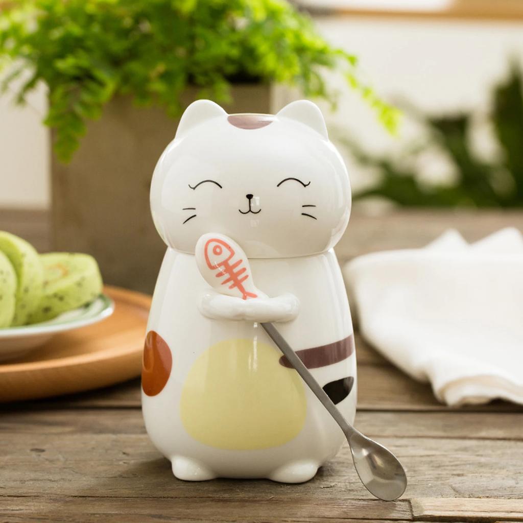 Kreative 3D Kawaii Katze Trinkbecher Niedliche Kaffeetassen Becher Keramik Wasserbecher Milchkaffeetasse Lustiges Tier Lieblicher Trinkbecher
