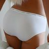 CINOON Women Sexy Low-Rise Satin Mesh Patchwork Letter Waistband Hip-Hugging Briefs Panties
