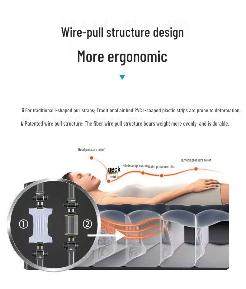 Intex Double Air Mattress with Built-in Pillow - Portable, Thickened, and Simplified Design
