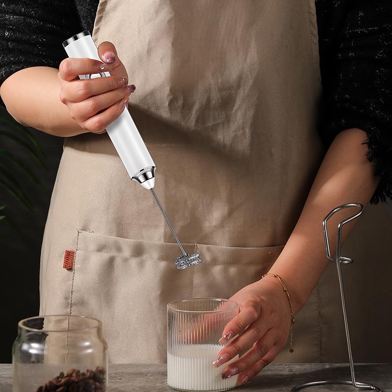 Ręczny Podwójny Bezprzewodowy Mikser do Ubijania Kremu Mini Przenośny Blender do Kawy Mleka Trzy Prędkości Kontrola Ubijania Białek USB