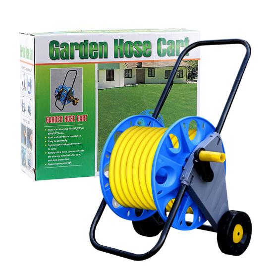 Carrinho de carretel de mangueira de jardim com rodas, resistente, leve, portátil, para áreas externas, pátio, industrial, carrinho de carretel de mangueira, suporte para armazenamento de tubos de água