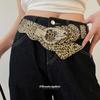 Mary Super Sparkly Diamond-studded Leopard Print Leather Butterfly Patchwork Waist Chain - Vintage Ethnic Style Belt