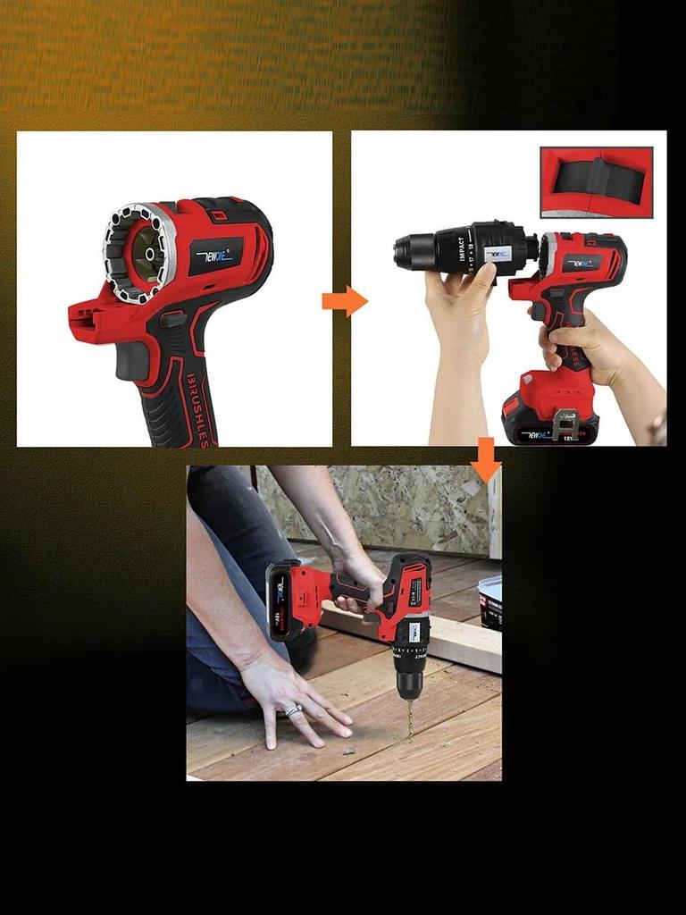 18V household brushless cordless power tool kit, integrated set of wood metal tile cutting, drilling, grinding and sanding, with multiple accessories
