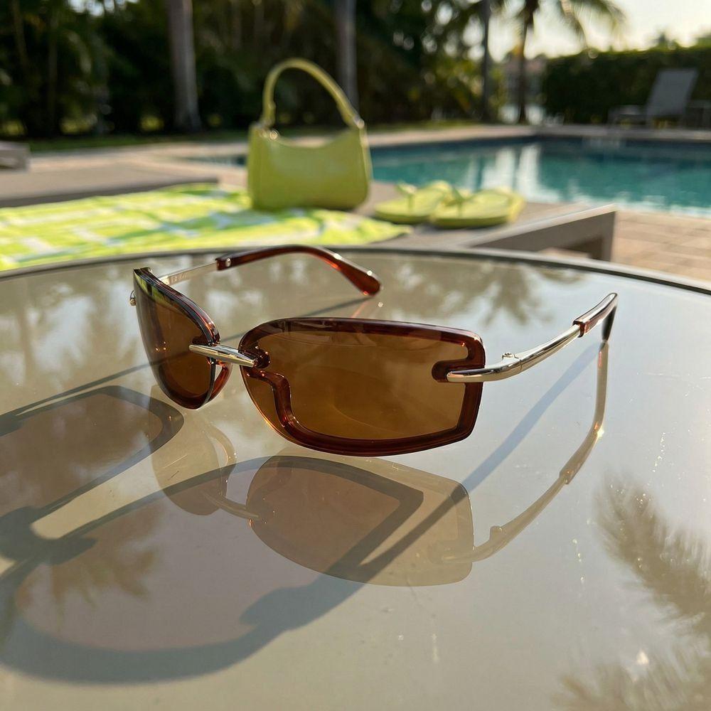 Metal Dopamine Square Sunglasses PC UV Protection Sun Glasses  Outdoor