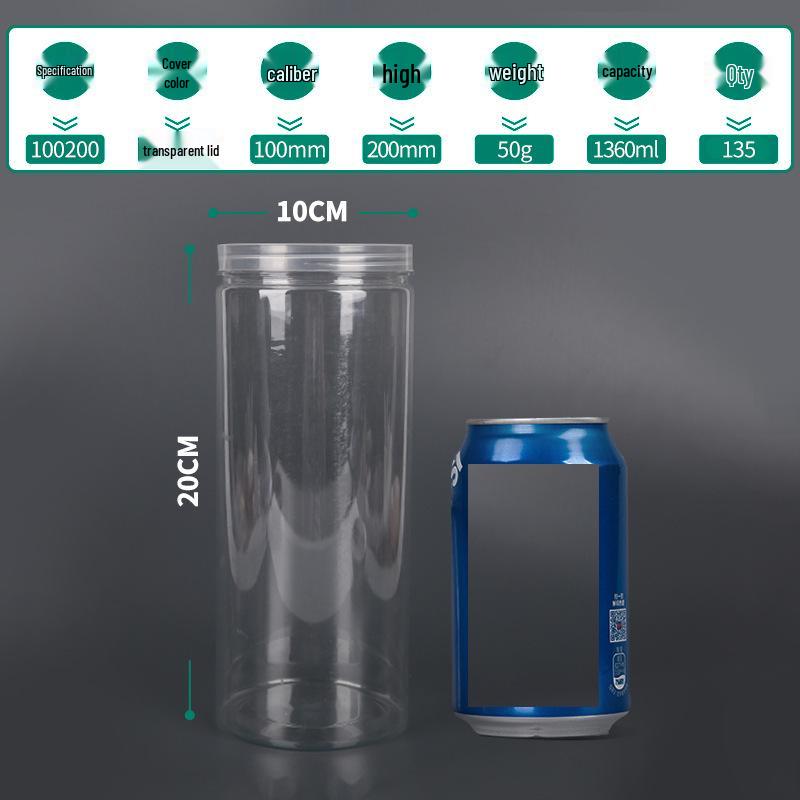 Transparent PET Airtight Plastic Snack Jar