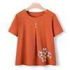 Elderly Women's Summer Cotton Silk Short-Sleeve Pant Set