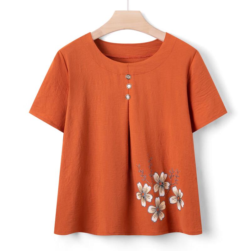 Elderly Women's Summer Cotton Silk Short-Sleeve Pant Set