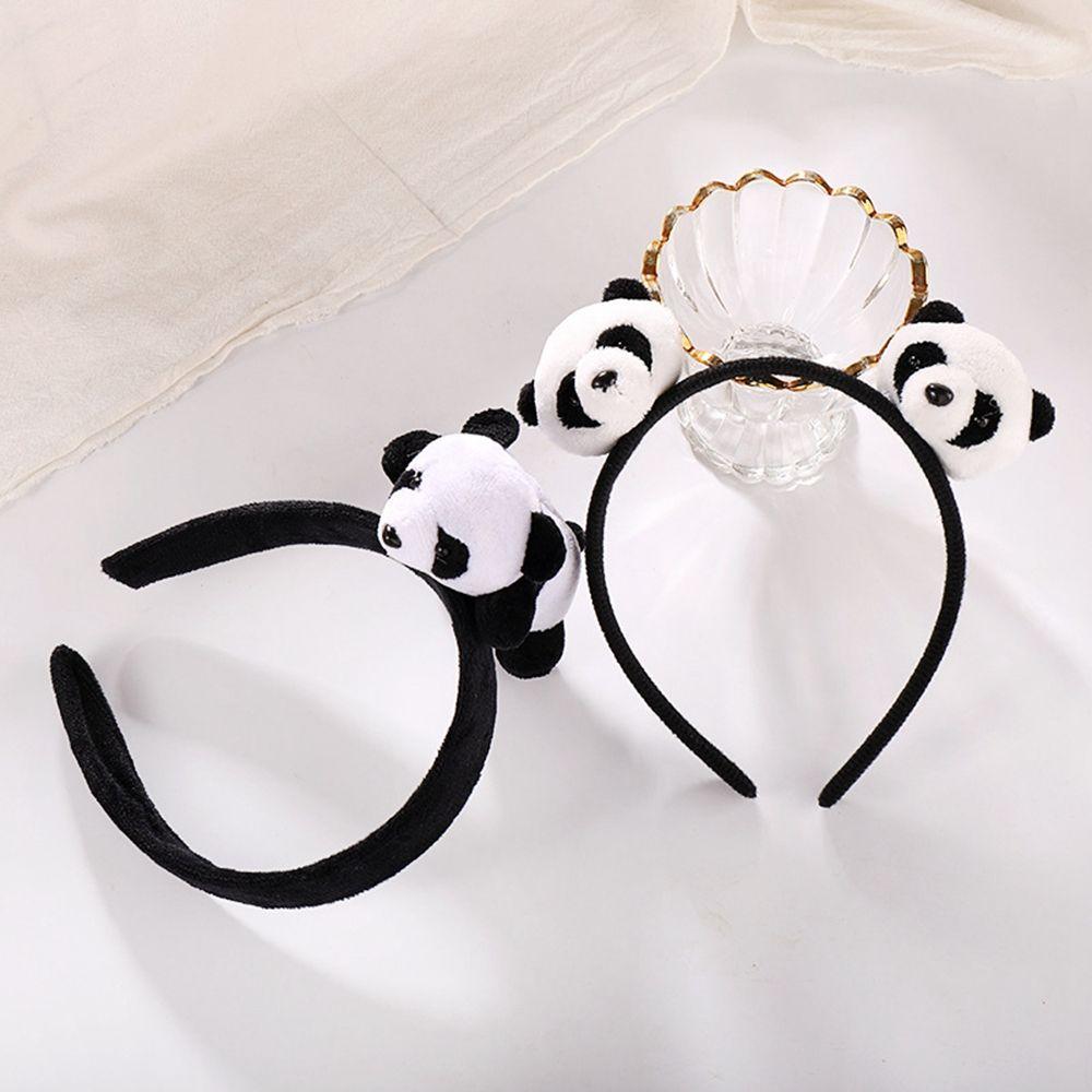 

3D голова животного, кукла, повязка для волос, одежда для волос в корейском стиле, женские аксессуары для волос, плюшевые резинки для волос в виде панды