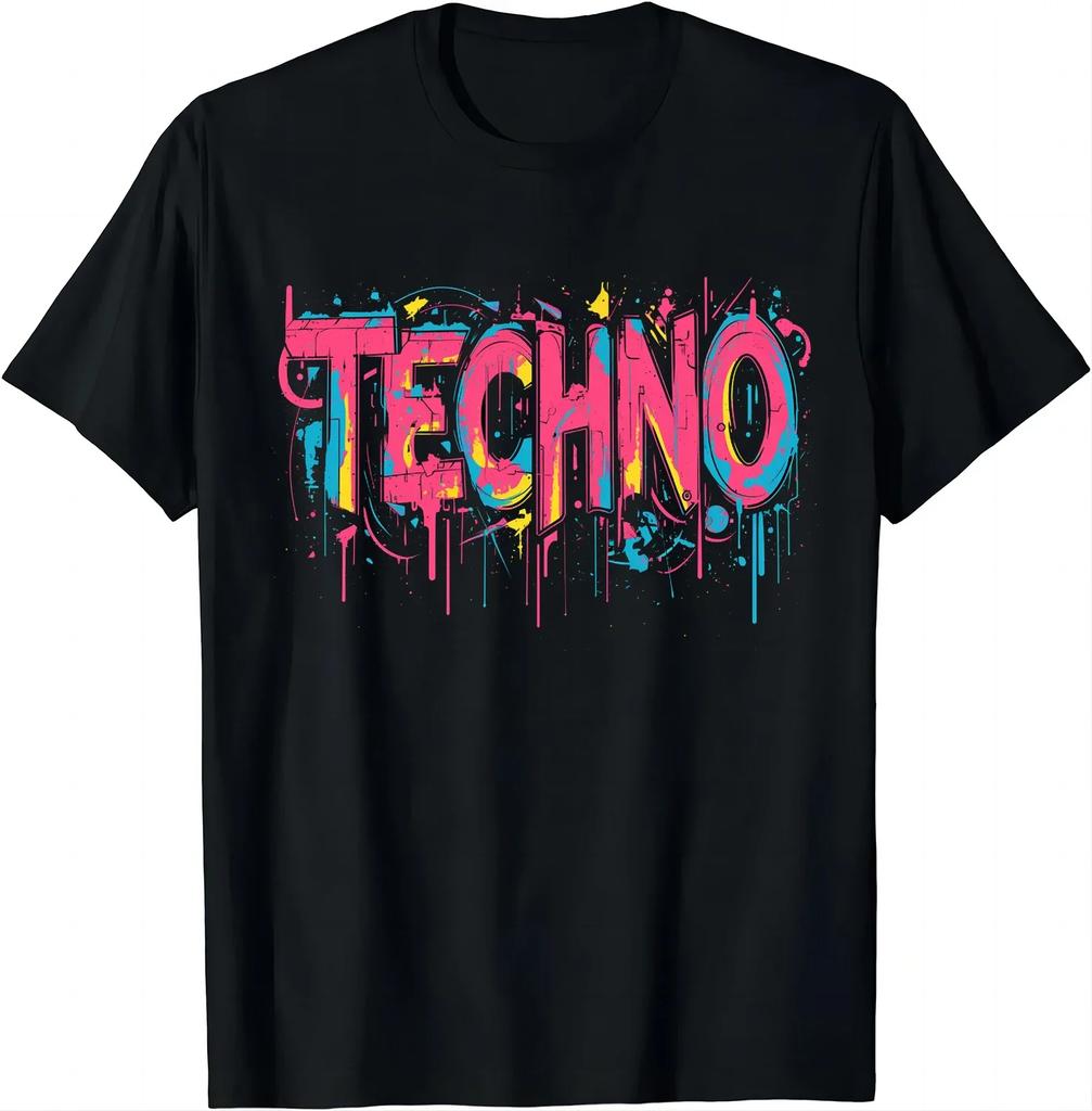 Vintage AbbigliaUnisexto Donna Y2k Ropa De Mujer Techno Music Optical Illusion Glitch Trippy EDM Rave High Quality Cotton Tshirt