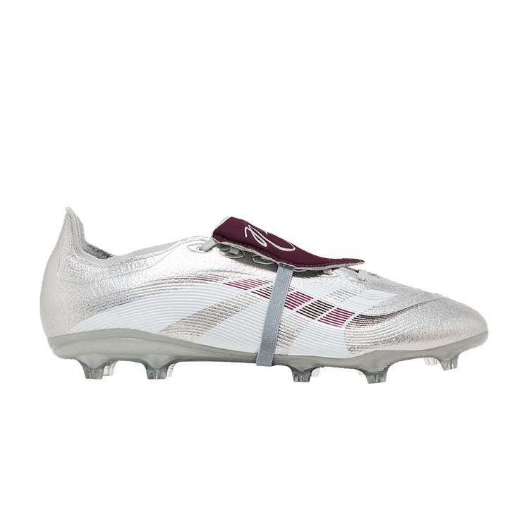 

adidas Jude Bellingham x Predator 24 League Foldover Tongue FG MG Chrome Dream Men Sneakers Silver Silver-Metallic Legacy-Burgundy JQ2688 42